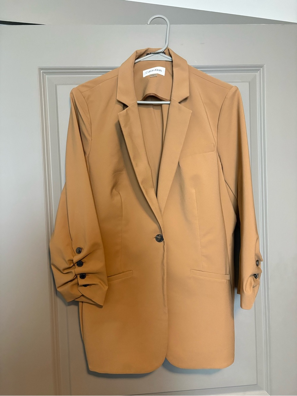 Calvin Klein Women's Tan Single-Button Blazer